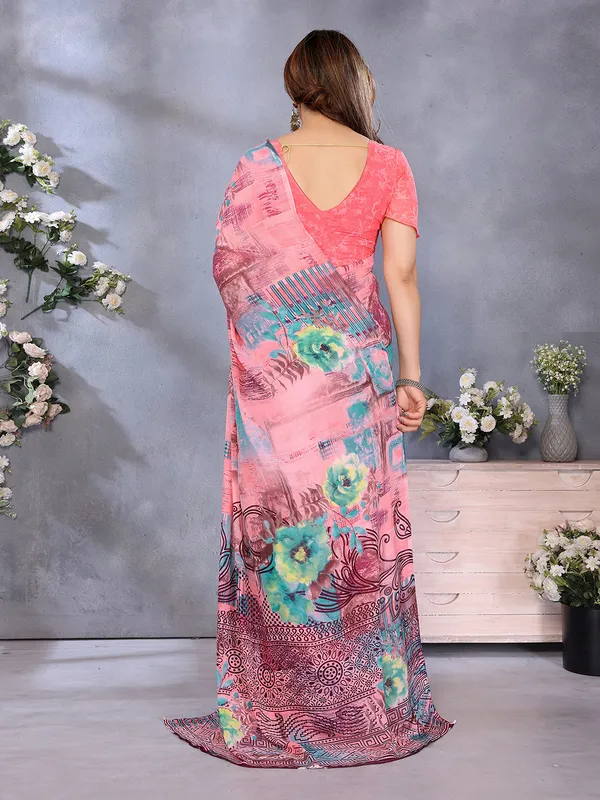 Floral_Print_Georgette_saree_with_Unstitched_Blouse_Piece
