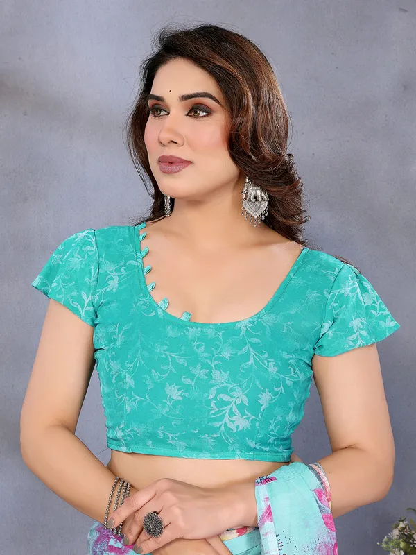 Floral_Print_Georgette_saree_with_Unstitched_Blouse_Piece