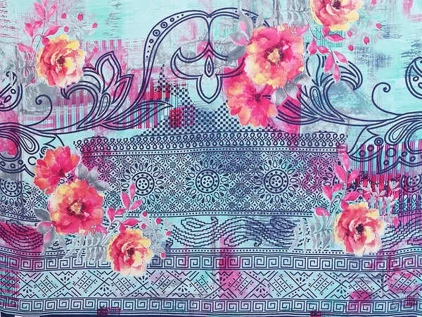 Floral_Print_Georgette_saree_with_Unstitched_Blouse_Piece