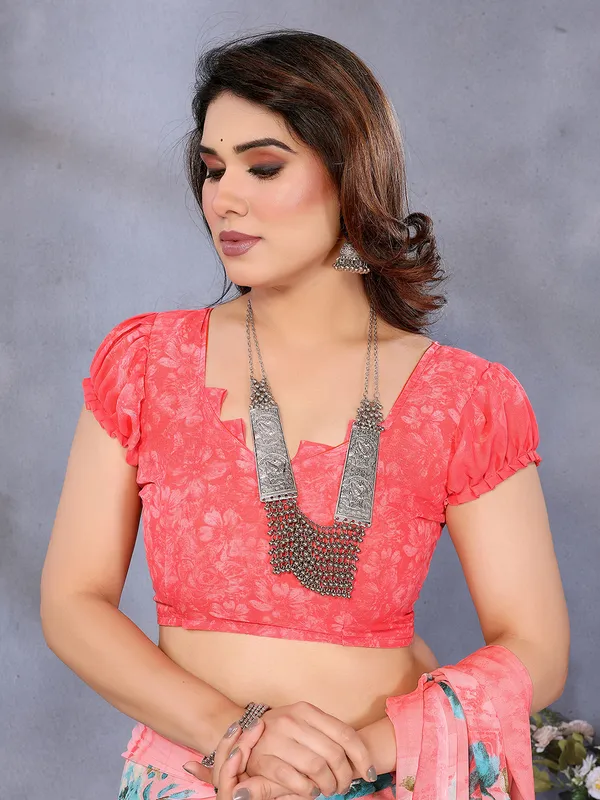 Floral_Print_Georgette_saree_with_Unstitched_Blouse_Piece