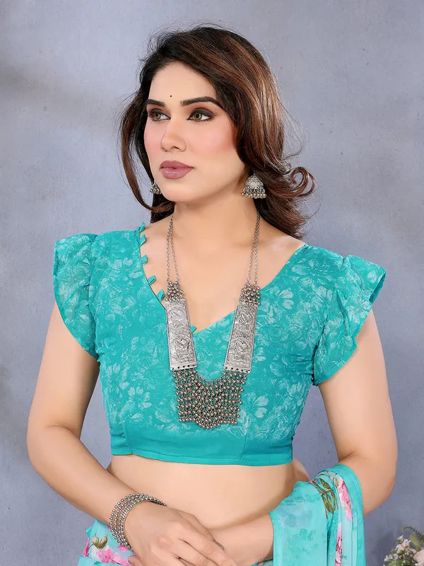 Floral_Print_Georgette_saree_with_Unstitched_Blouse_Piece