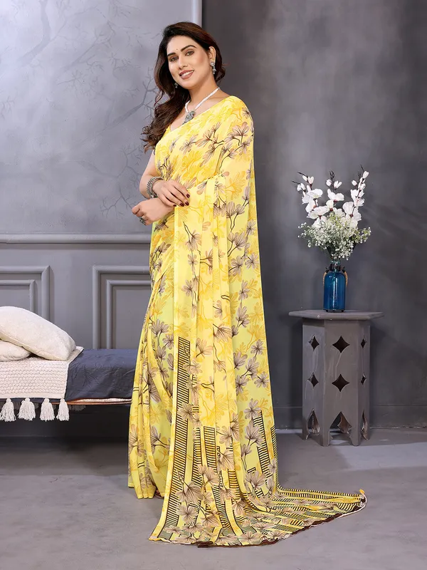 Anand_Sarees_Floral_Print_Daily_Wear_Georgette_Saree_(Yellow,_Beige)