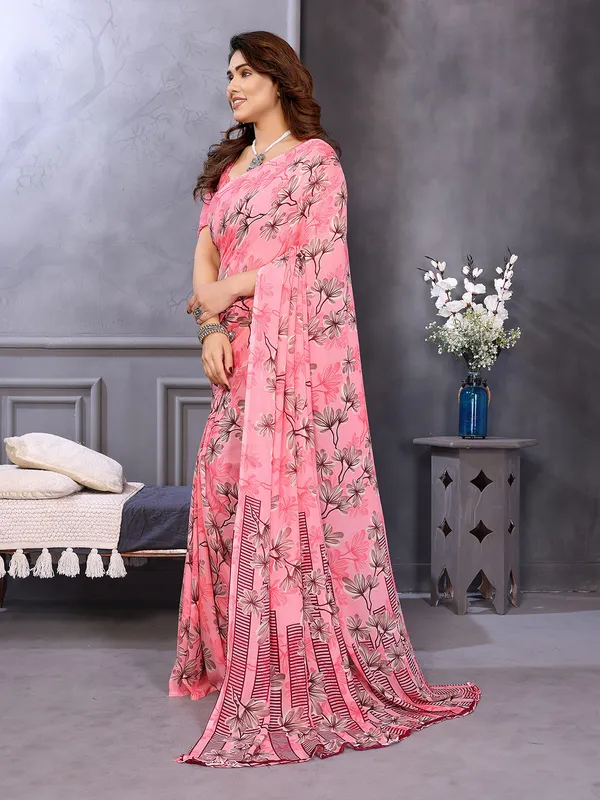 Anand_Sarees_Floral_Print_Daily_Wear_Georgette_Saree_(Pink)