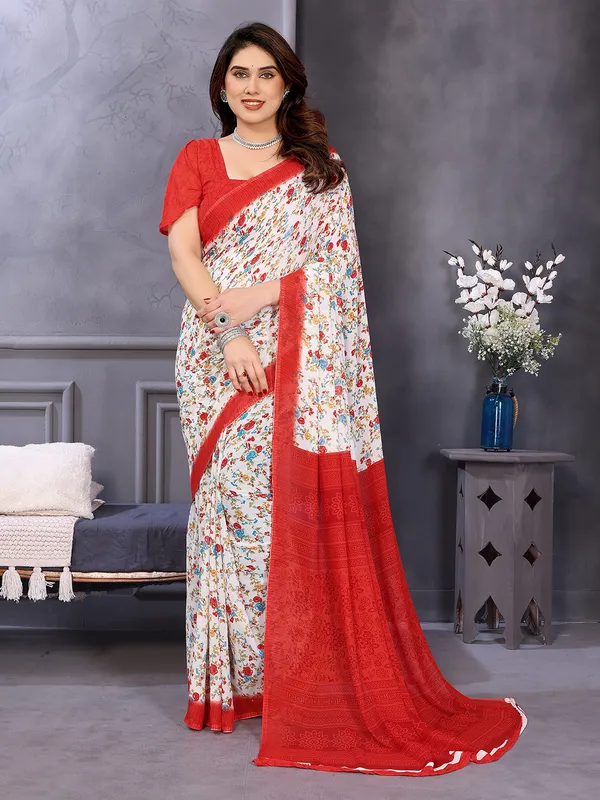 Anand_Sarees_Ombre,_Paisley,_Floral_Print_Daily_Wear_Georgette_Saree_(Red,_White)