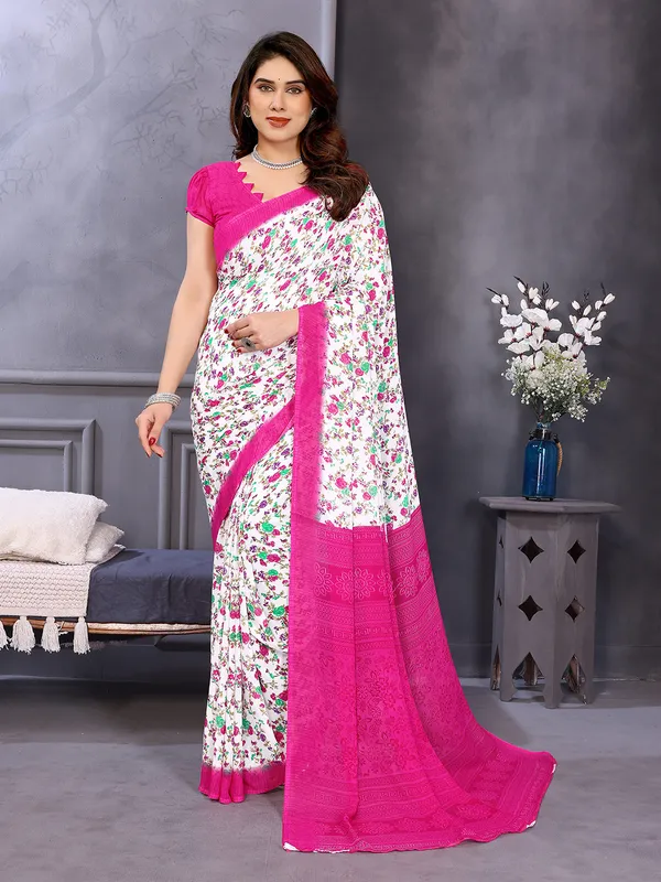 Anand_Sarees_Ombre,_Paisley,_Floral_Print_Daily_Wear_Georgette_Saree_(Pink,_White)