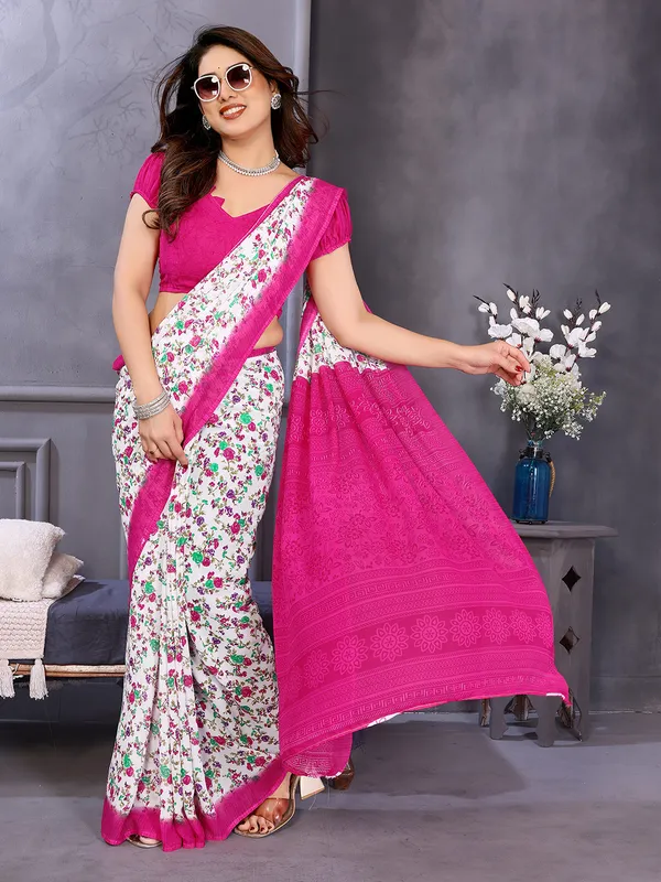 Anand_Sarees_Ombre,_Paisley,_Floral_Print_Daily_Wear_Georgette_Saree_(Pink,_White)