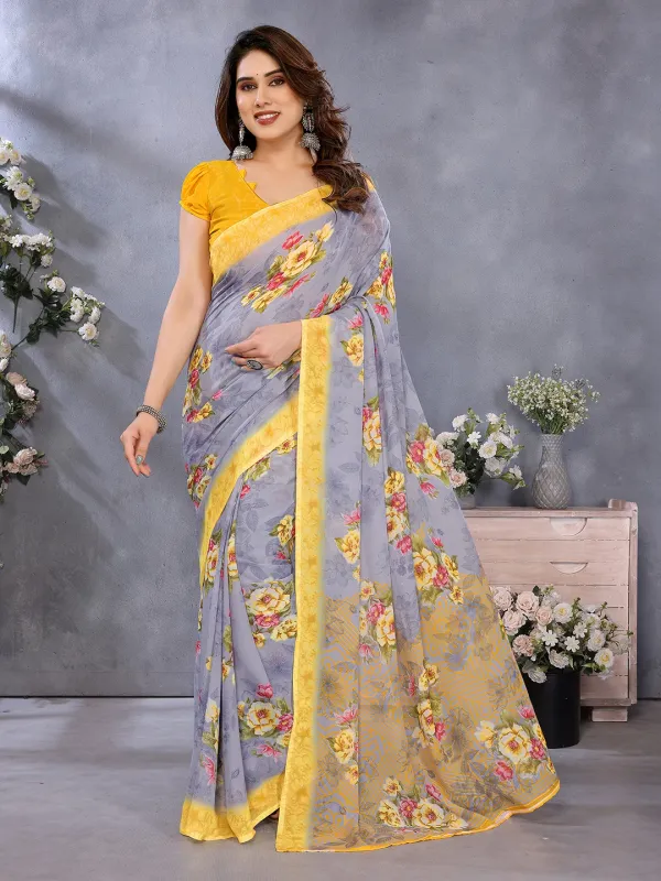 Anand_Sarees_Paisley,_Floral_Print_Daily_Wear_Georgette_Saree_(Grey,_Yellow)