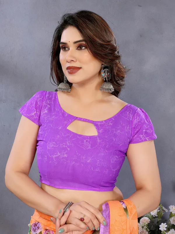 Anand_Sarees_Paisley,_Floral_Print_Daily_Wear_Georgette_Saree_(Orange,_Purple)