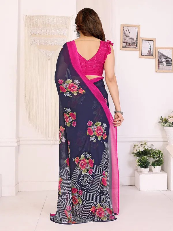 Anand_Sarees_Paisley,_Floral_Print_Daily_Wear_Georgette_Saree_(Dark_Blue,_Pink)