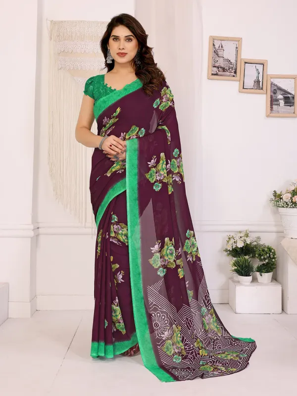 Anand_Sarees_Paisley,_Floral_Print_Daily_Wear_Georgette_Saree_(Brown,_Green)