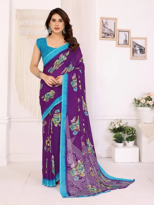 Anand_Sarees_Paisley,_Floral_Print_Daily_Wear_Georgette_Saree_(Purple,_Light_Blue)