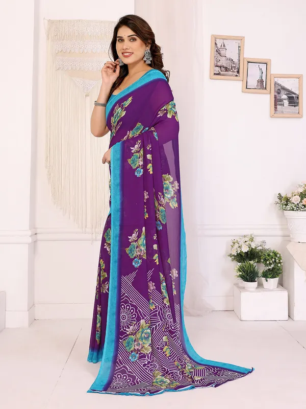 Anand_Sarees_Paisley,_Floral_Print_Daily_Wear_Georgette_Saree_(Purple,_Light_Blue)