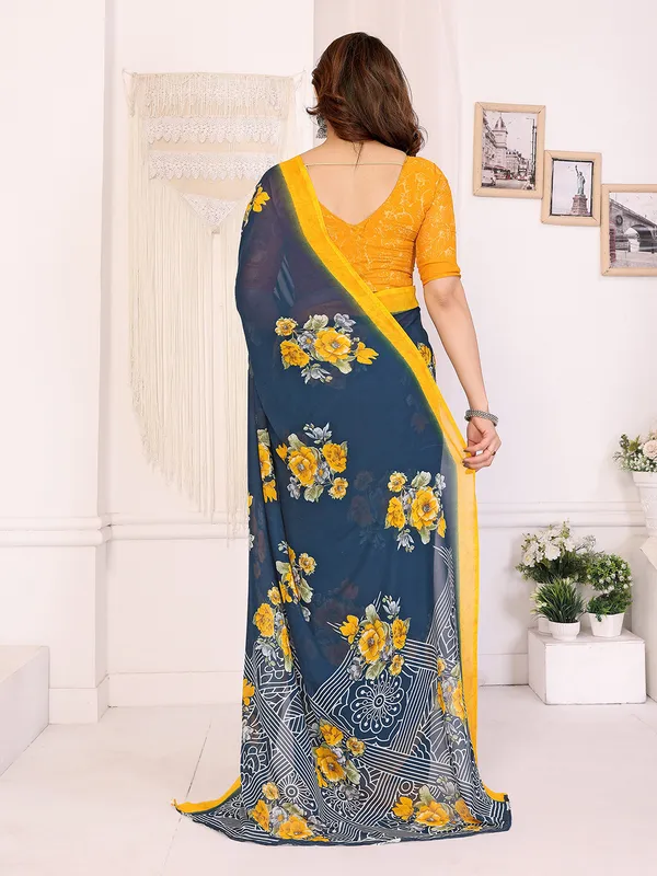 Anand_Sarees_Paisley,_Floral_Print_Daily_Wear_Georgette_Saree_(Dark_Blue,_Yellow)
