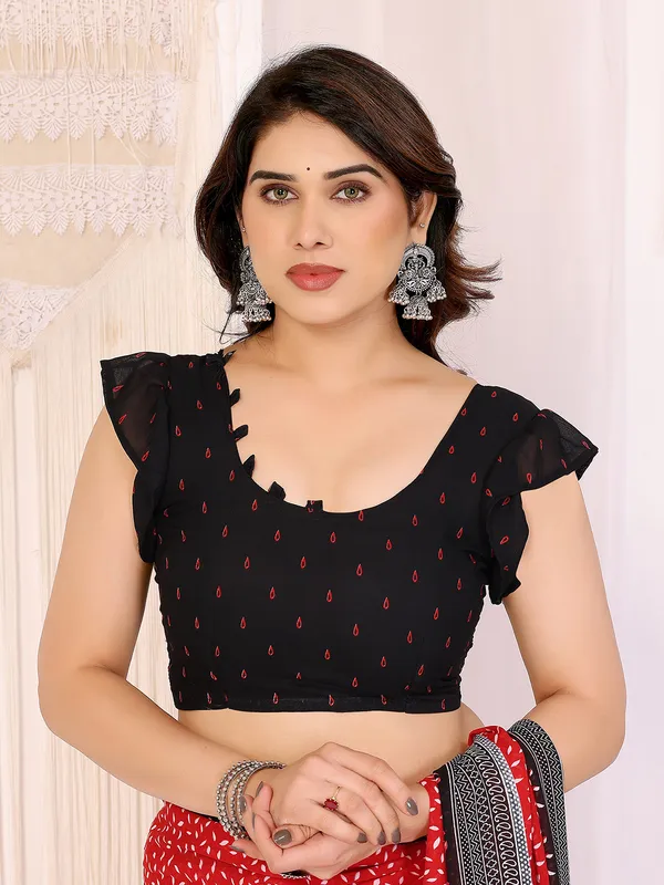 Anand_Sarees_Paisley,_Floral_Print_Daily_Wear_Georgette_Saree_(Red,_Black)