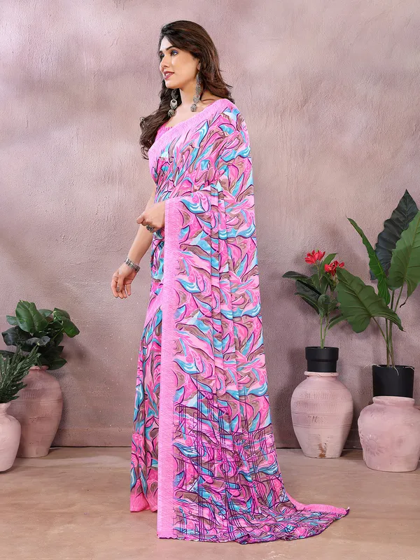 Anand_Sarees_Ombre,_Floral_Print,_Geometric_Print_Daily_Wear_Georgette_Saree_(Pink,_Light_Blue)