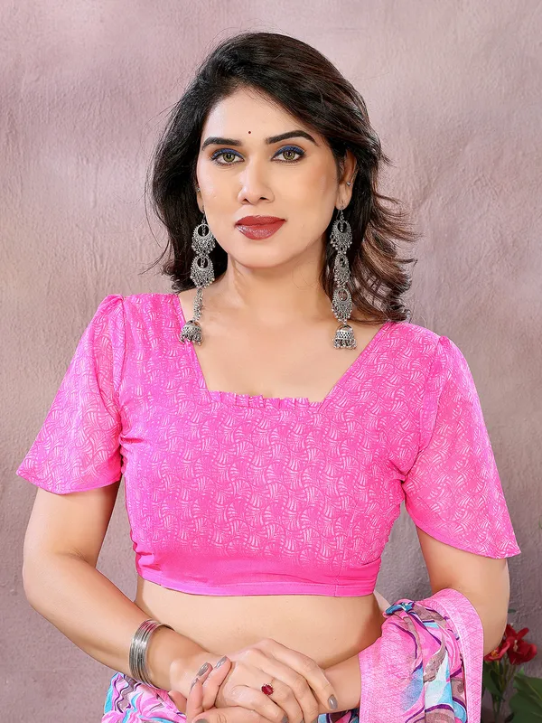 Anand_Sarees_Ombre,_Floral_Print,_Geometric_Print_Daily_Wear_Georgette_Saree_(Pink,_Light_Blue)
