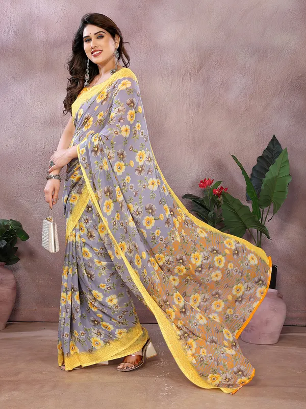 Anand_Sarees_Paisley,_Floral_Print_Daily_Wear_Georgette_Saree_(Grey,_Yellow)