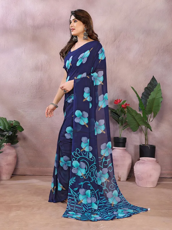 Anand_Sarees_Floral_Print_Daily_Wear_Georgette_Saree_(Dark_Blue,_Light_Blue)