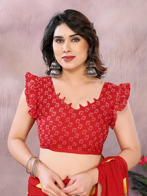 Anand_Sarees_Floral_Print_Daily_Wear_Georgette_Saree_(Red,_Yellow)
