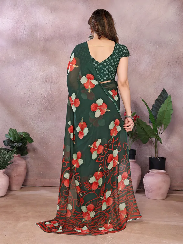Anand_Sarees_Floral_Print_Daily_Wear_Georgette_Saree_(Dark_Green,_Red)