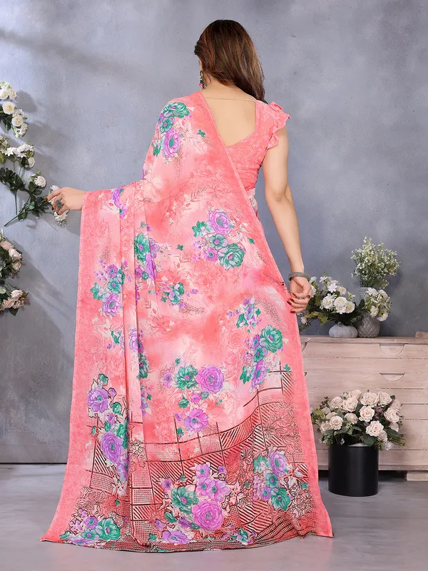 Floral_Print_Georgette_saree_with_Unstitched_Blouse_Piece