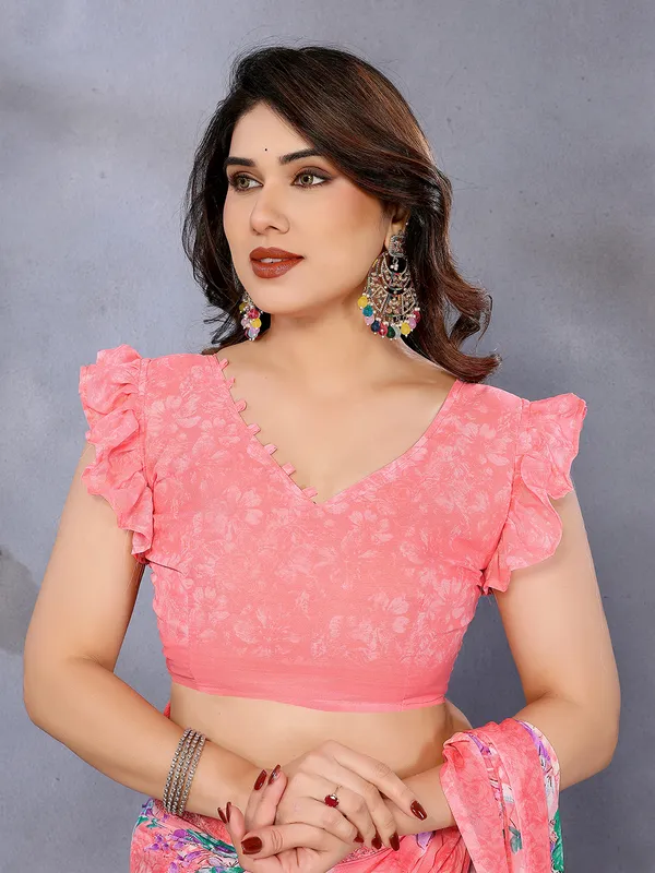 Floral_Print_Georgette_saree_with_Unstitched_Blouse_Piece