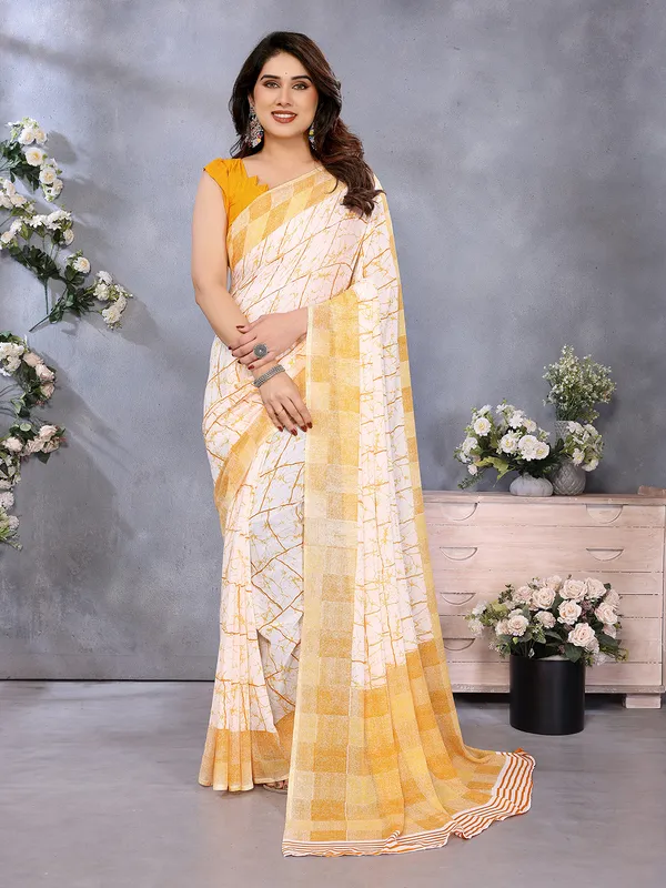 Floral_Print_Georgette_saree_with_Unstitched_Blouse_Piece