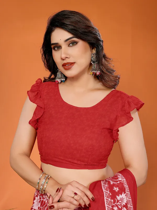 Floral_Print_Georgette_saree_with_Unstitched_Blouse_Piece