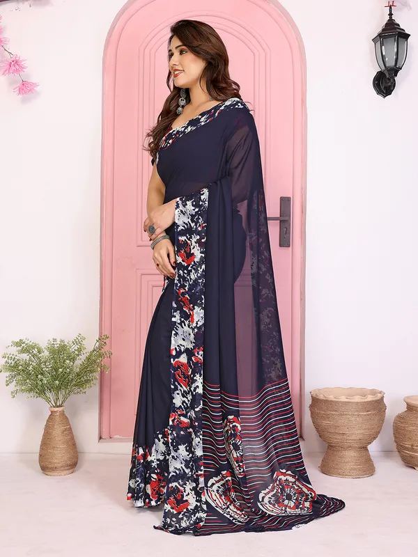 Floral_Print_Georgette_saree_with_Unstitched_Blouse_Piece