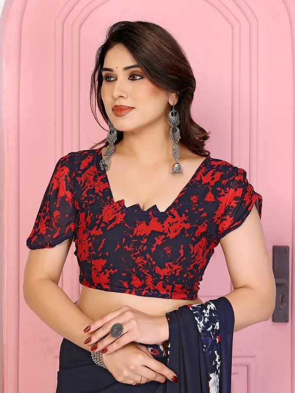 Floral_Print_Georgette_saree_with_Unstitched_Blouse_Piece