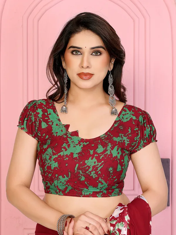 Floral_Print_Georgette_saree_with_Unstitched_Blouse_Piece