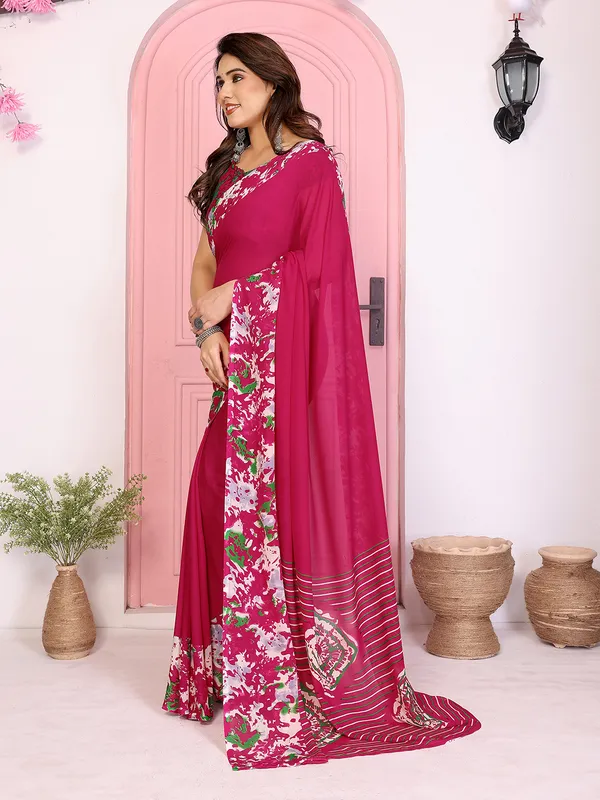 Floral_Print_Georgette_saree_with_Unstitched_Blouse_Piece