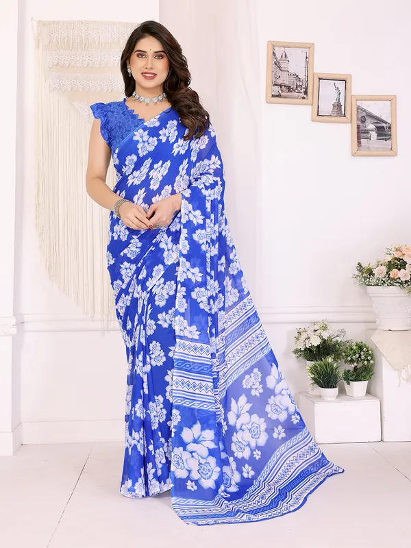 Floral_Print_Georgette_saree_with_Unstitched_Blouse_Piece