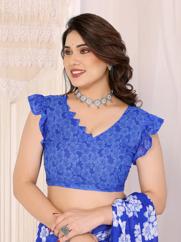 Floral_Print_Georgette_saree_with_Unstitched_Blouse_Piece
