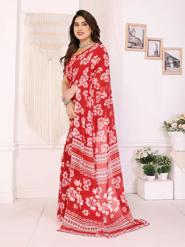 Floral_Print_Georgette_saree_with_Unstitched_Blouse_Piece