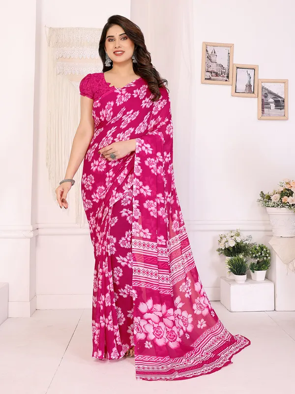 Floral_Print_Georgette_saree_with_Unstitched_Blouse_Piece