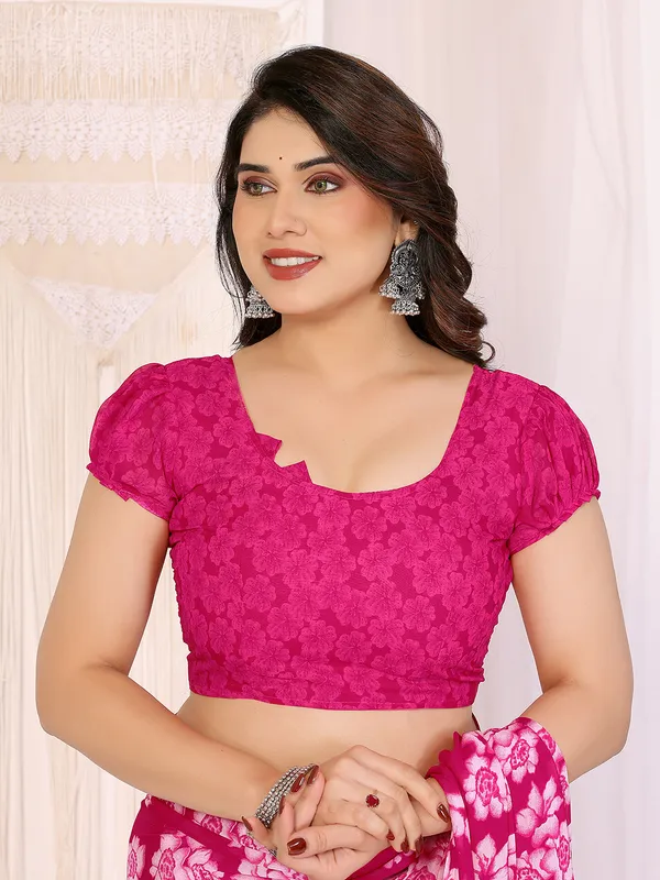 Floral_Print_Georgette_saree_with_Unstitched_Blouse_Piece