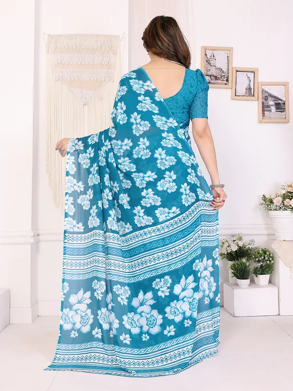 Floral_Print_Georgette_saree_with_Unstitched_Blouse_Piece