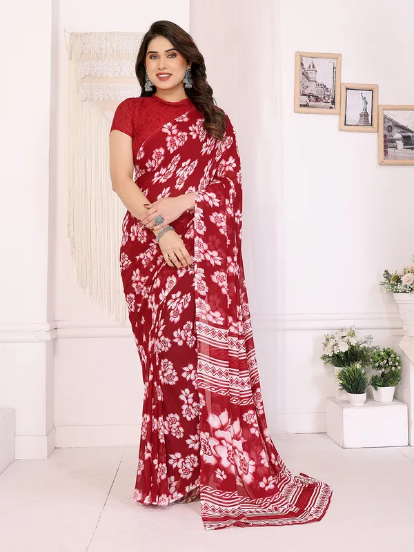 Floral_Print_Georgette_saree_with_Unstitched_Blouse_Piece