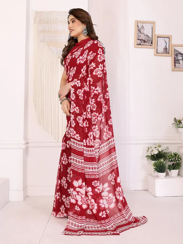 Floral_Print_Georgette_saree_with_Unstitched_Blouse_Piece
