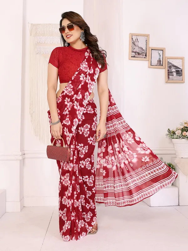 Floral_Print_Georgette_saree_with_Unstitched_Blouse_Piece
