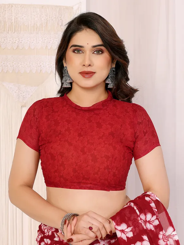 Floral_Print_Georgette_saree_with_Unstitched_Blouse_Piece