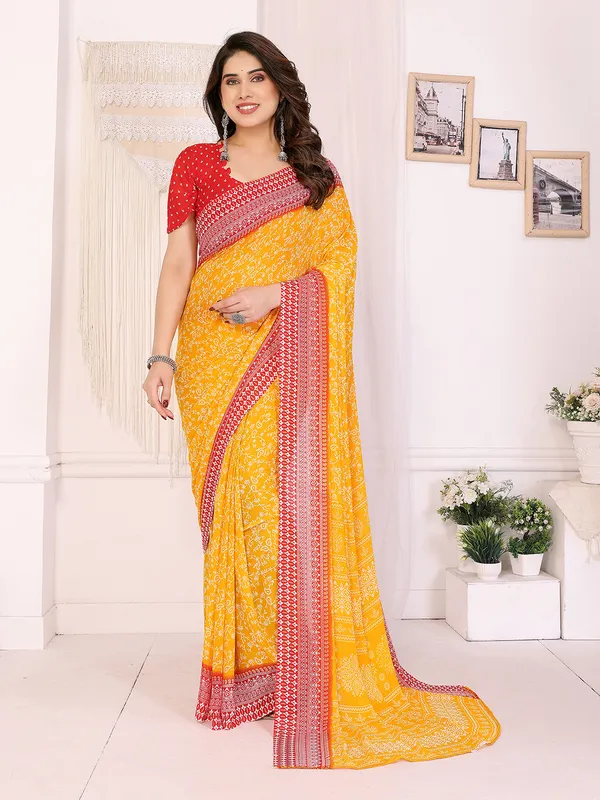 Floral_Print_Georgette_saree_with_Unstitched_Blouse_Piece