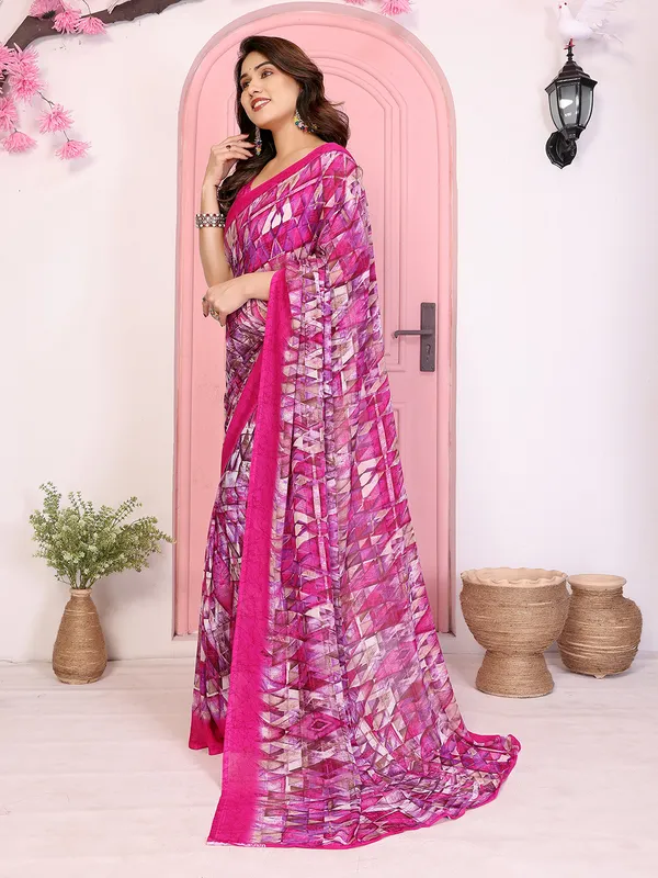 Floral_Print_Georgette_saree_with_Unstitched_Blouse_Piece