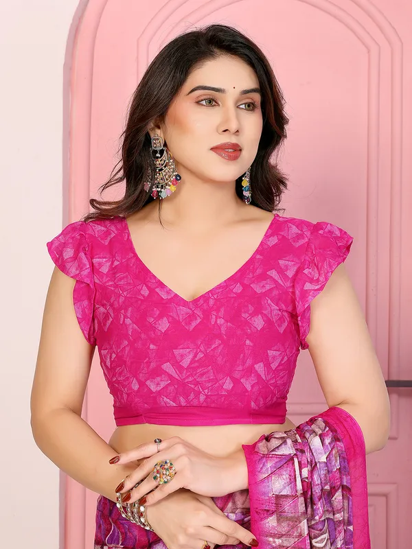 Floral_Print_Georgette_saree_with_Unstitched_Blouse_Piece