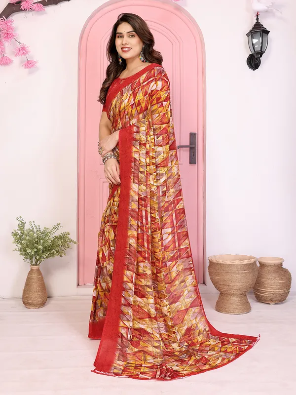 Floral_Print_Georgette_saree_with_Unstitched_Blouse_Piece