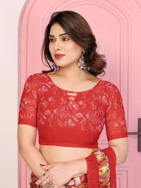Floral_Print_Georgette_saree_with_Unstitched_Blouse_Piece