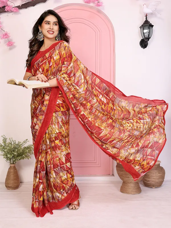 Floral_Print_Georgette_saree_with_Unstitched_Blouse_Piece