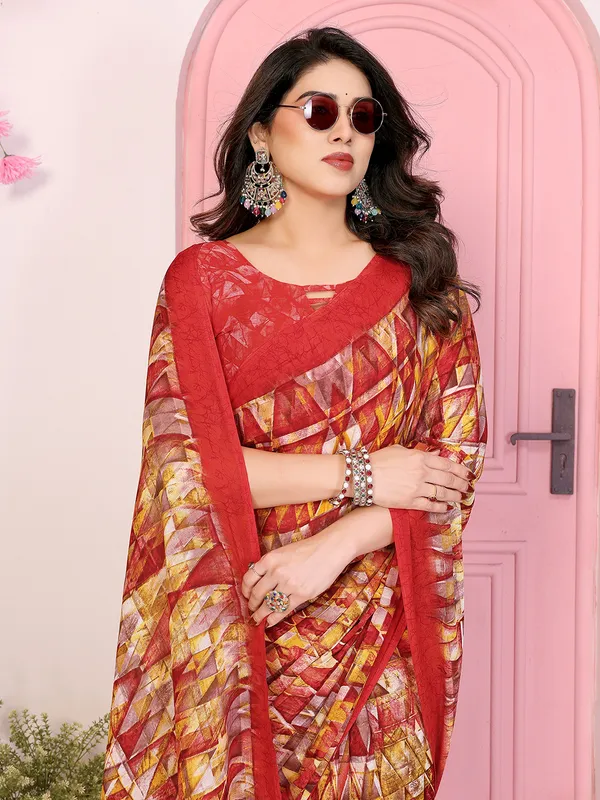 Floral_Print_Georgette_saree_with_Unstitched_Blouse_Piece