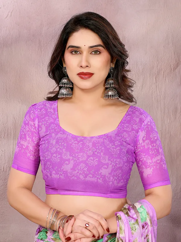 Floral_Print_Georgette_saree_with_Unstitched_Blouse_Piece